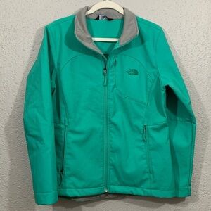 The North Face Wasabi Apex Bionic Windwall Softshell Jacket Teal Green size L